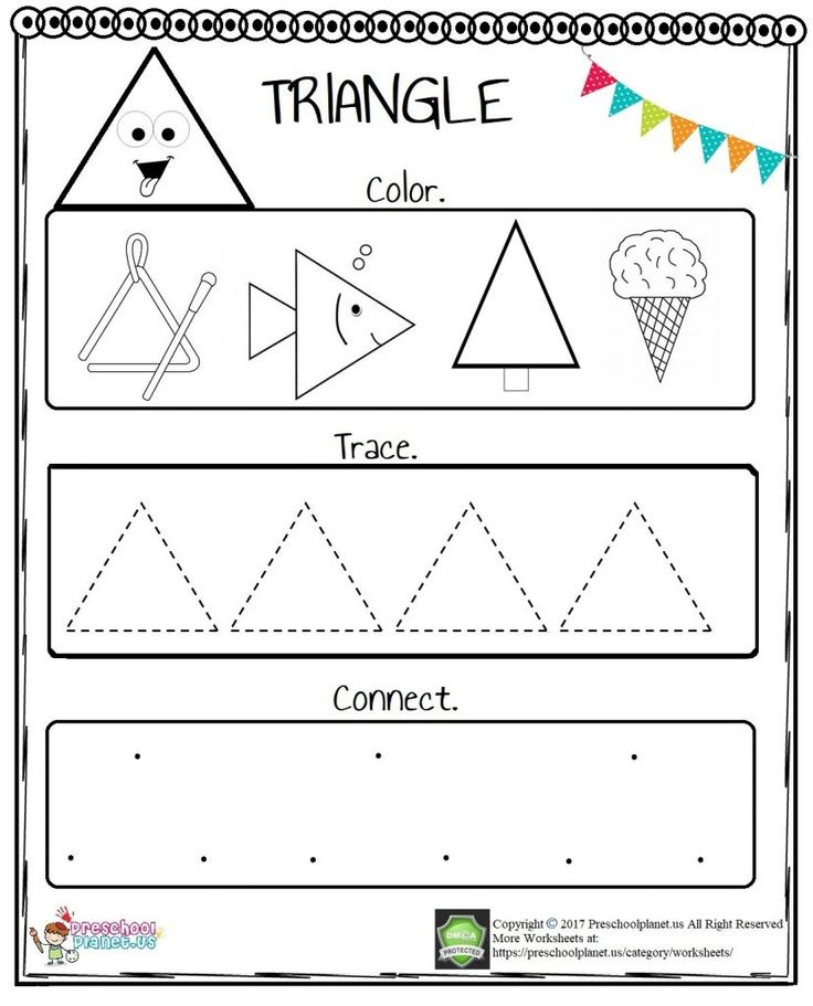 Triangle Worksheet For Preschool Shapes Worksheet Kindergarten 