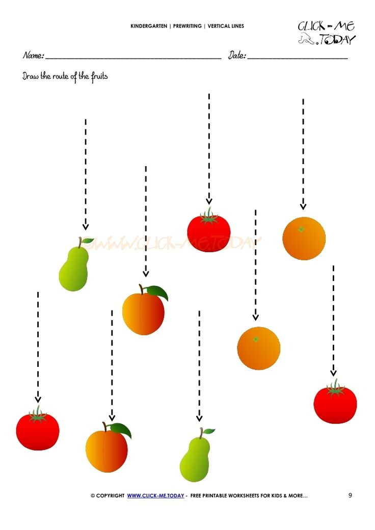 VERTICAL LINES WORKSHEET 9 Color Worksheets For Preschool Tracing 