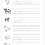 Worksheet Word Tracing Farm Animals Lookbook Education