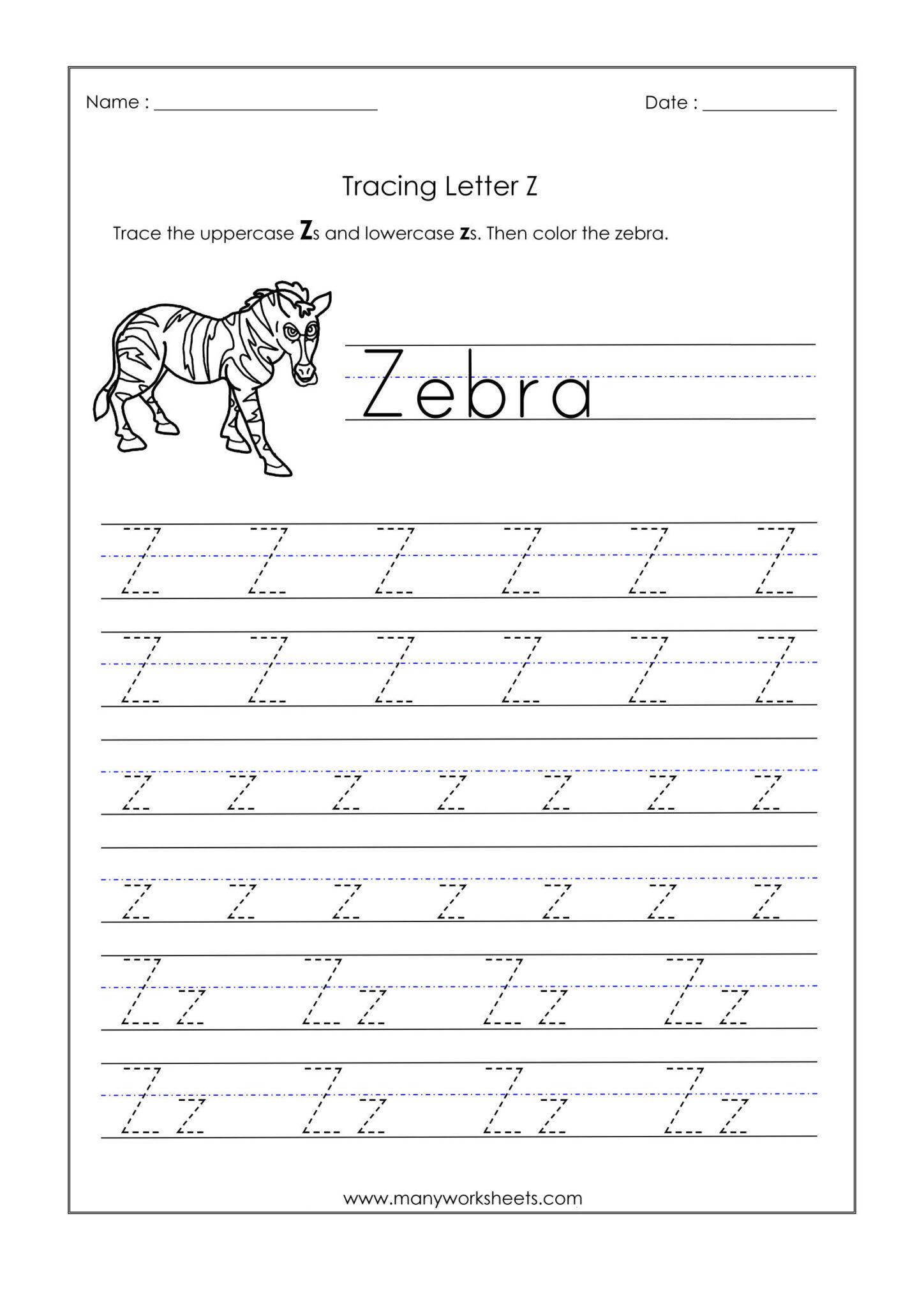 Z Rwi Tracing Tracing Letter Z Worksheets | Tracing Worksheets