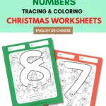 10 Best Free Numbers Tracing & Coloring Christmas Worksheets Regarding Christmas Number Tracing Worksheets Free