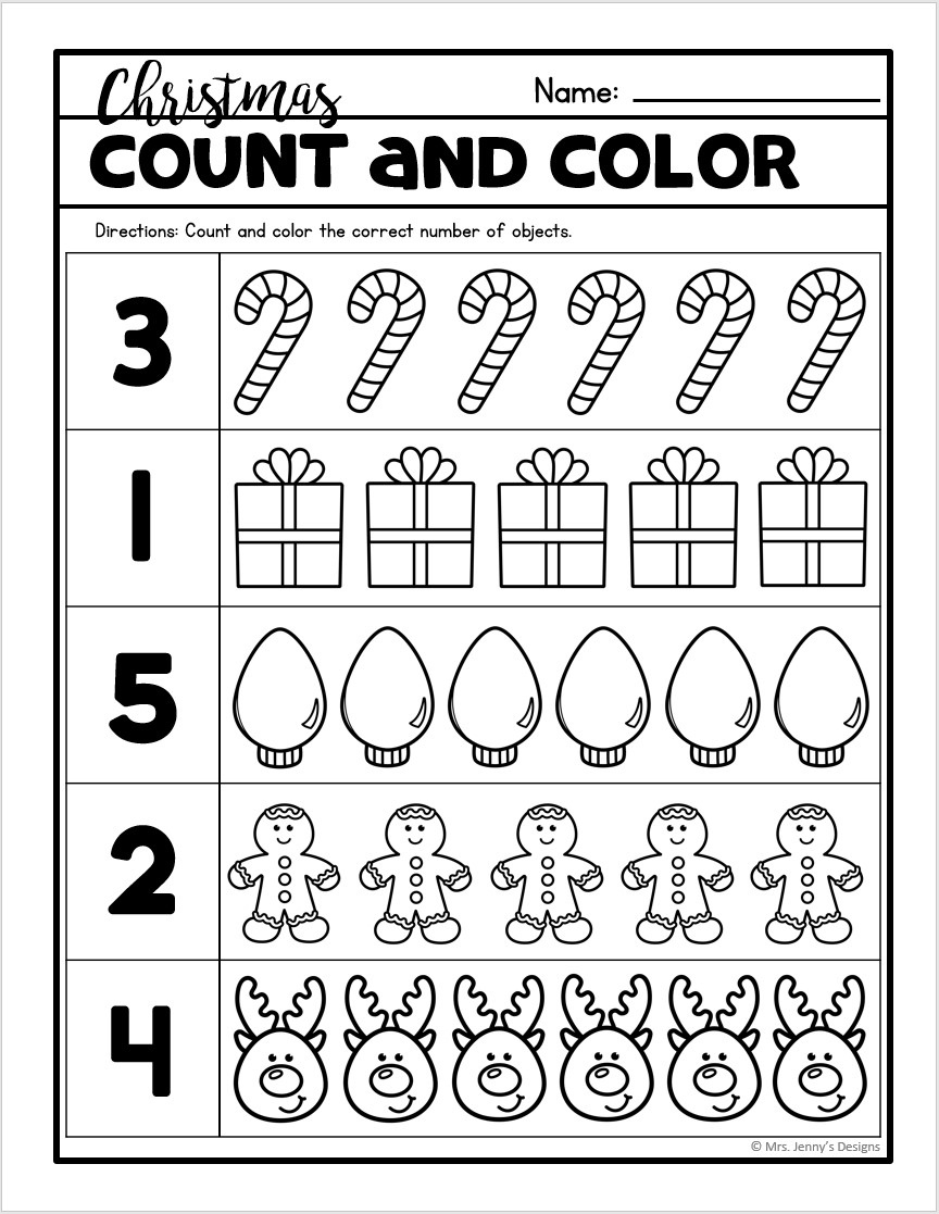 25 Christmas No Prep Worksheets &amp;amp; Activities For Preschool And regarding Christmas Number Tracing Worksheets For Kindergarten