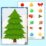 Activity Sheet «Decorating The Christmas Tree»   Printable Pdf To Inside Christmas Tree Activity Sheet