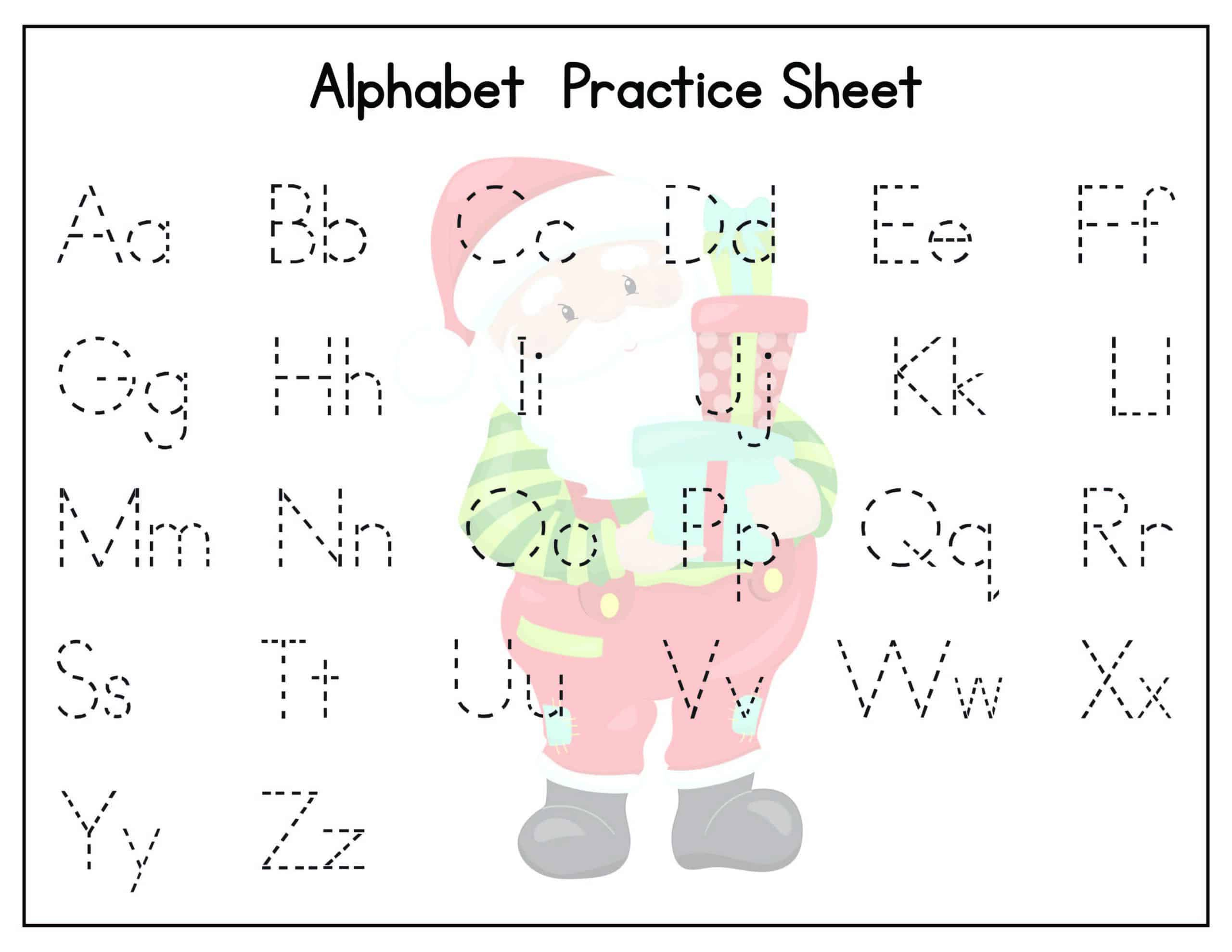 Christmas Alphabet Tracing Worksheets - Kids Activity Zone within Christmas Letter Tracing Worksheets