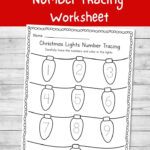 Christmas Lights Number Tracing Worksheet 1 10 (Xmas Kindergarten Inside Christmas Number Tracing Worksheets Printable