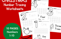 Christmas Number Tracing Worksheets 1-10 - Etsy regarding Christmas Number Tracing Worksheets