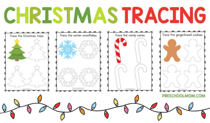 Christmas Pre K Worksheets Tracing