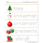 Christmas Tracing Worksheets   Raising Hooks For Christmas Line Tracing Worksheets