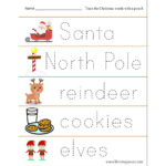 Christmas Tracing Worksheets   Raising Hooks In Christmas Words Tracing Worksheets