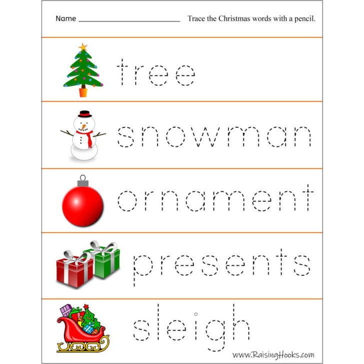 Christmas Letter Tracing Worksheets