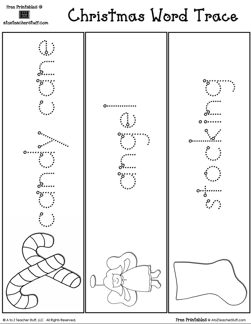 Christmas Word Tracing Practice | A To Z Teacher Stuff Printable within Christmas Words Tracing Worksheets