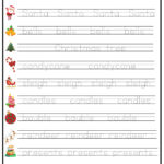 Christmas Word Tracing Worksheet   Ezpzlearn In Christmas Tracing Worksheets