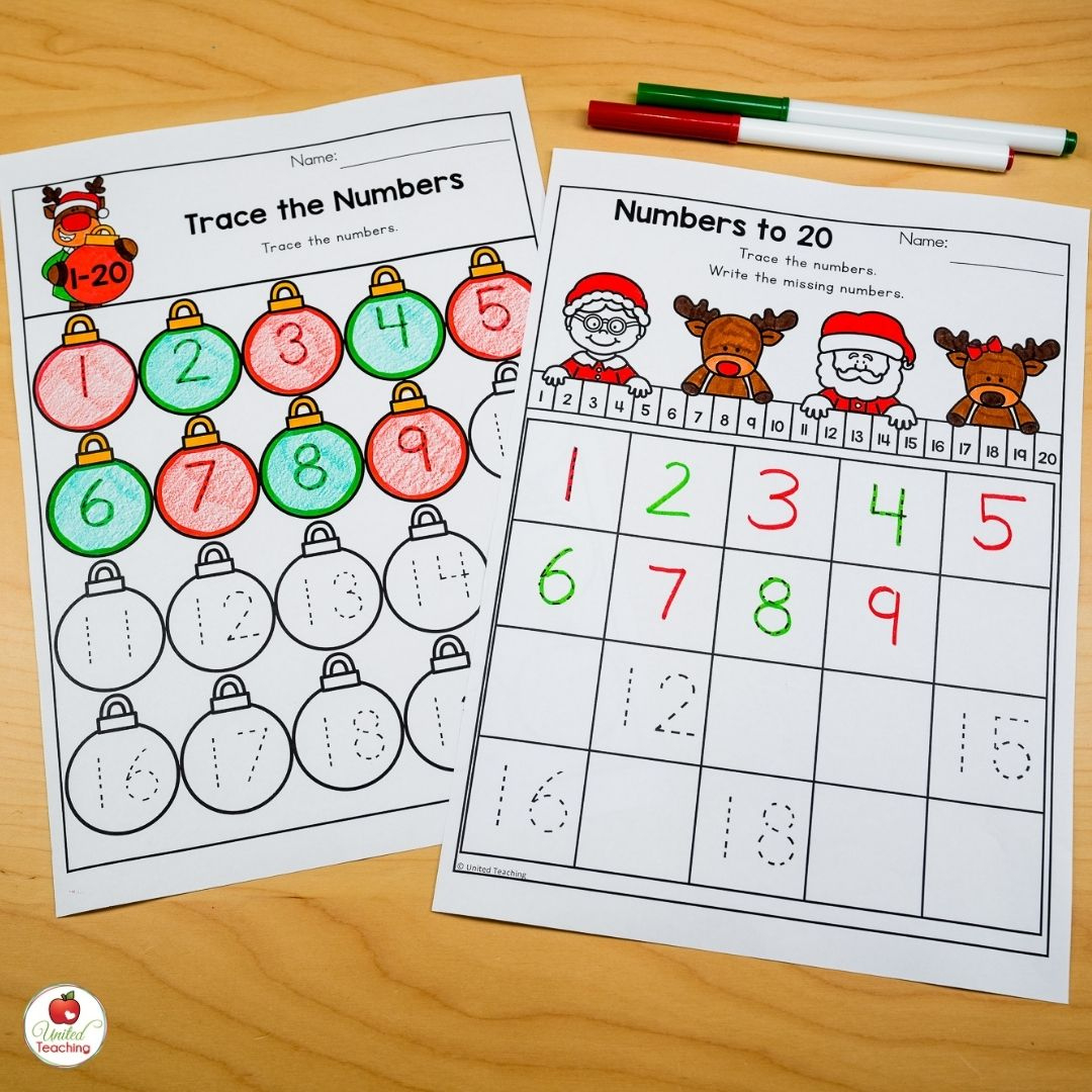 December Worksheets For Kindergarten: Fun And Easy To Use throughout Christmas Number Tracing Worksheets For Kindergarten