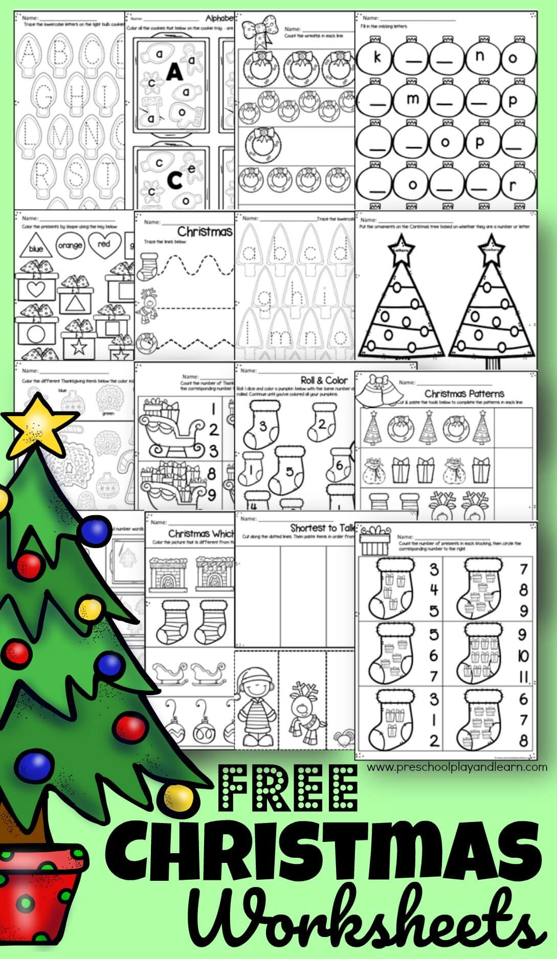 🎄 Free Printable Christmas Worksheets For Preschool with regard to Christmas Number Tracing Worksheets Free Printable