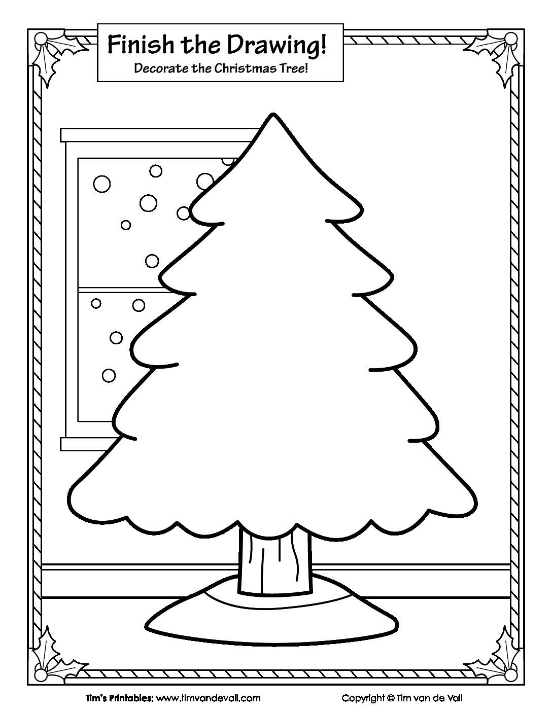 Finish The Drawing - The Christmas Tree - Tim&amp;#039;S Printables inside Christmas Tree Worksheet Printable