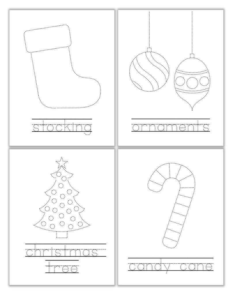 Free Printable Christmas Tracing Worksheets For Kids - The Craft for Christmas Tracing Worksheets Free