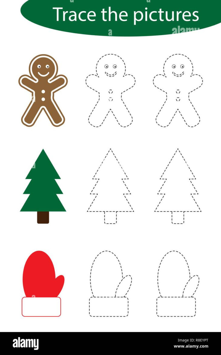 Christmas Tracing Preschool Worksheet