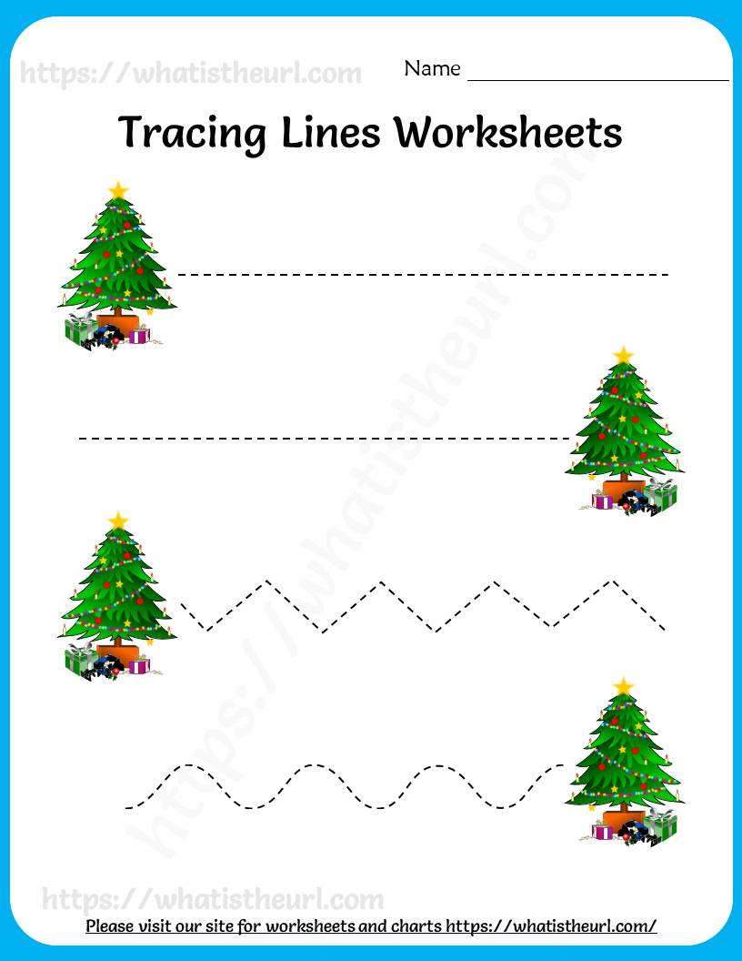 Line Tracing Worksheets(Christmas Theme) For Handwriting Practice with Christmas Line Tracing Worksheets