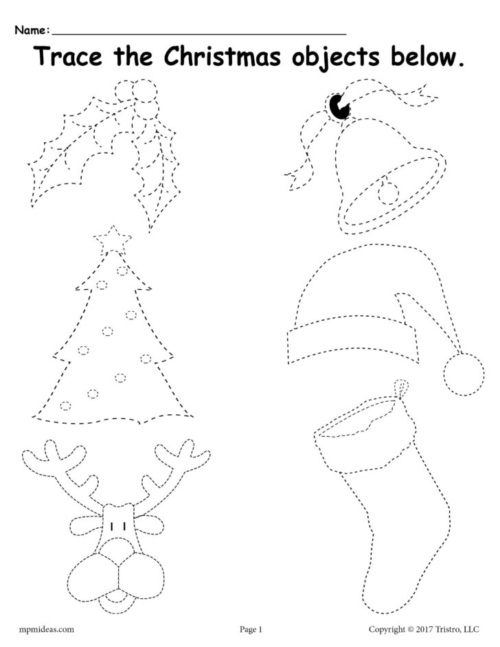 Christmas Tracing Sheets For Preschoolers