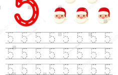 Trace Number Tracing Number Santa Claus Stock Vector (Royalty Free inside Christmas Number Tracing Worksheets Printable