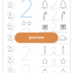 Worksheet Writing The Number 2 Christmas   Lookbookeducation Inside Christmas Number Tracing Worksheets For Kindergarten